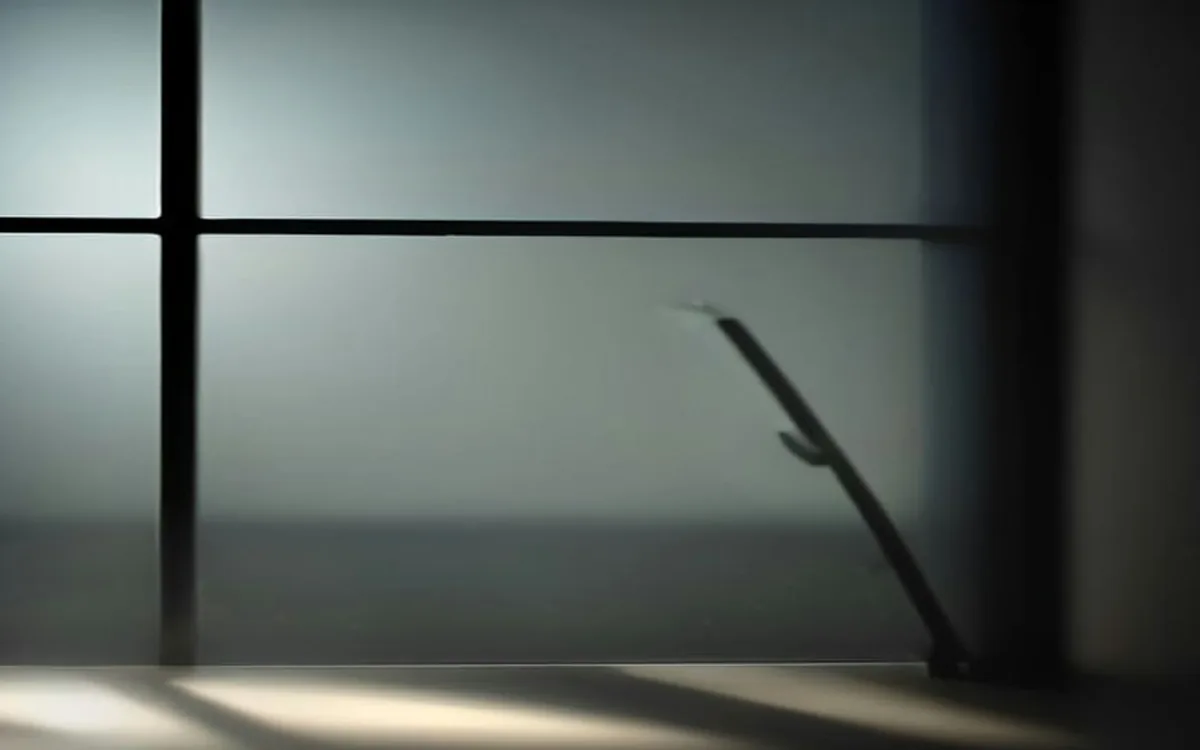A laptop screen glowing in a dark empty room late in the evening