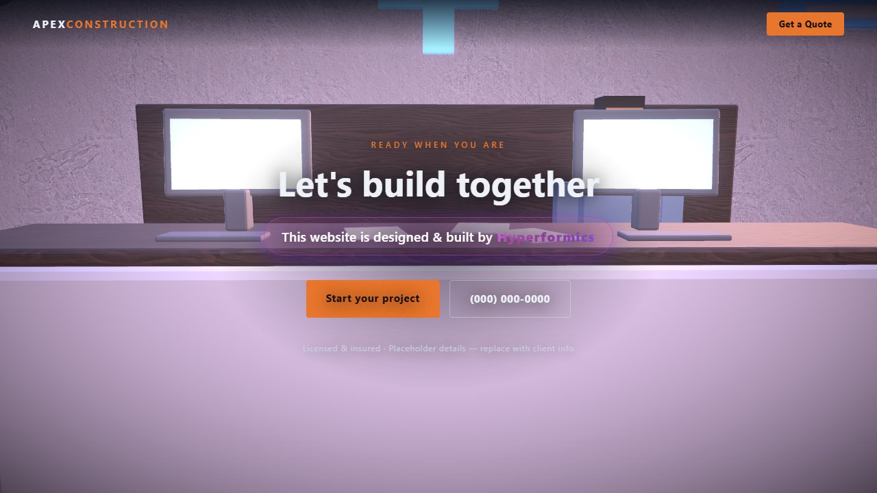 Blueprint to Reality - live website we built