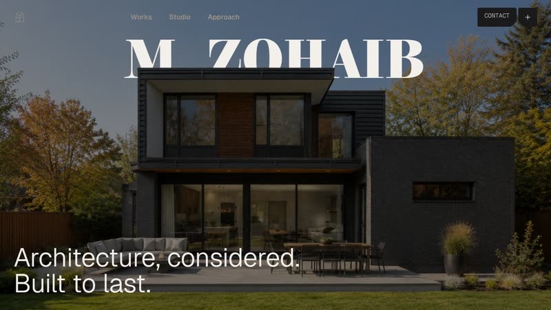 M. Zohaib — Architecture Studio - live website we built