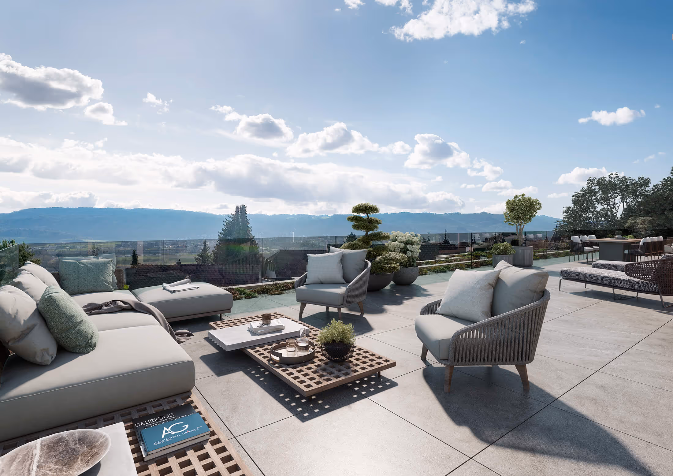 Wild AG – Cholhölzli im Limmattal – grosszügige Terrasse mit Lounge-Bereich