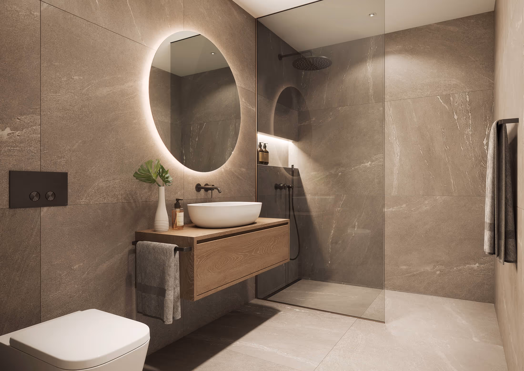 Wild AG – Cholhölzli im Limmattal – moderne Nasszelle mit Designer-Badmöbeln
